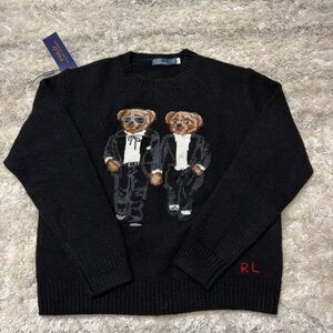The Ralph and Ricky Tuxedo Bear Polo Ralph Lauren Black Sweater